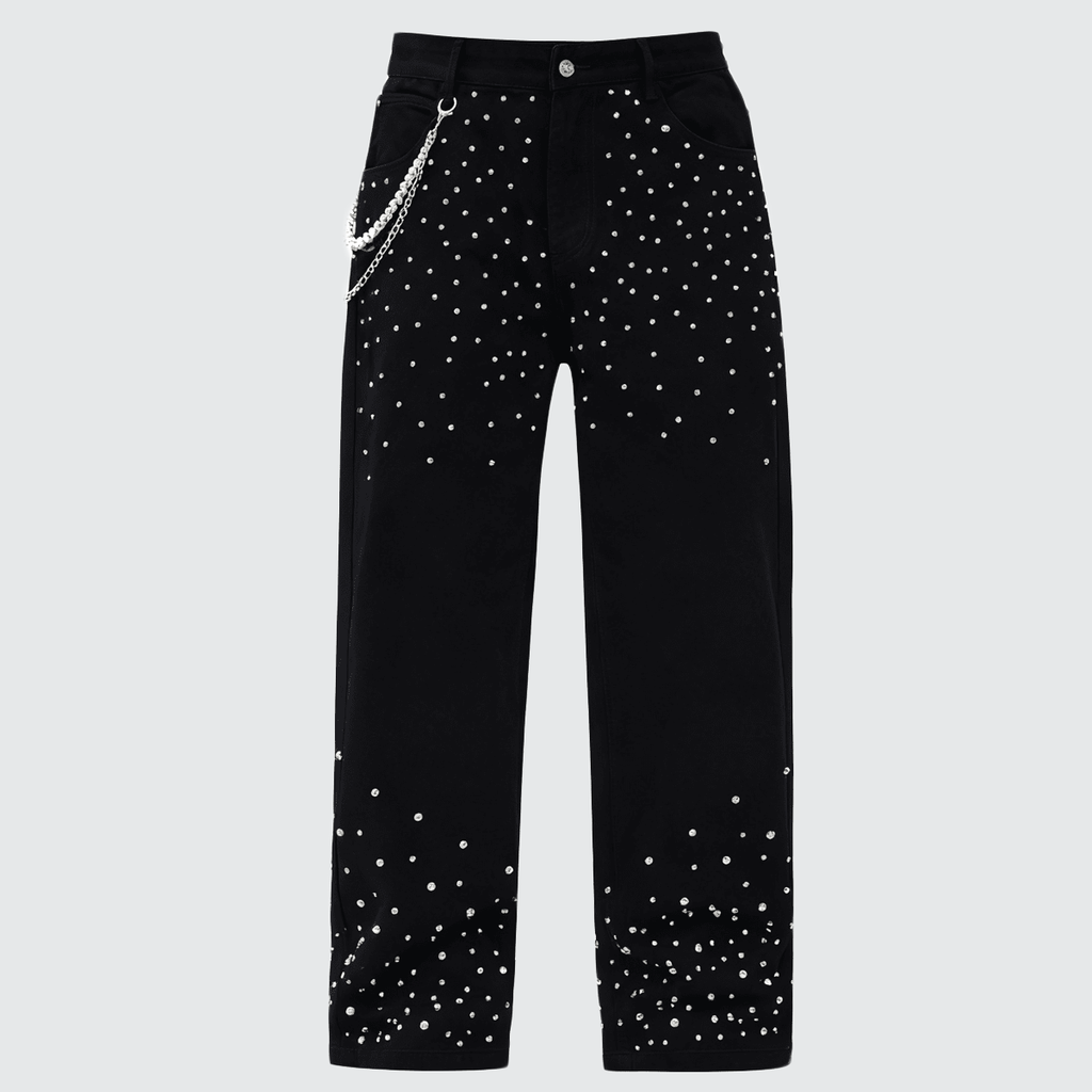 Half Rhinestone Denim