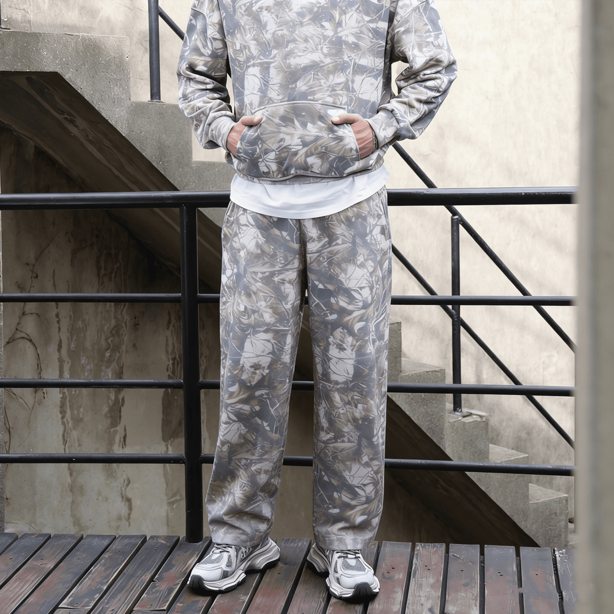 Camo Open Hem Sweatpants