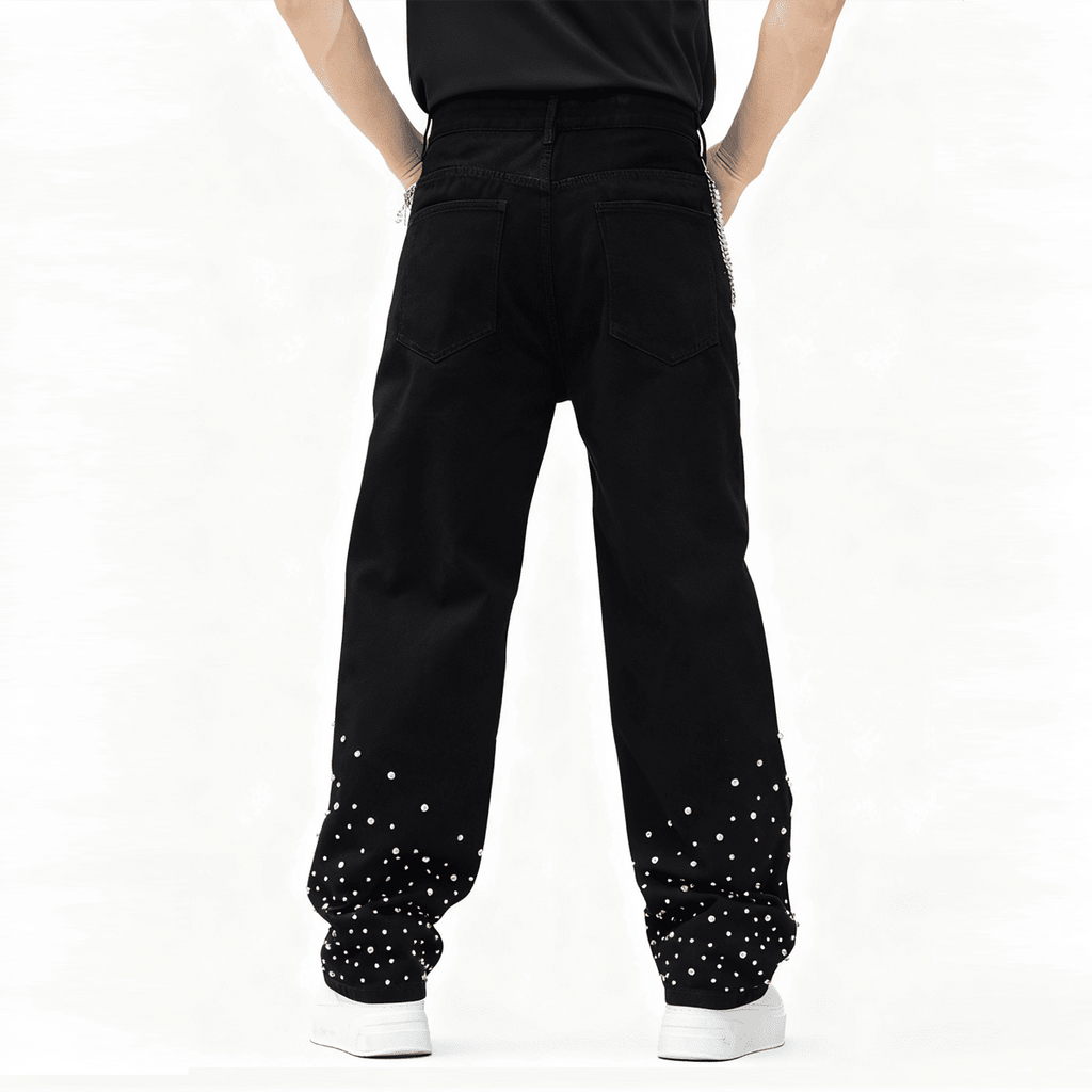 Half Rhinestone Denim