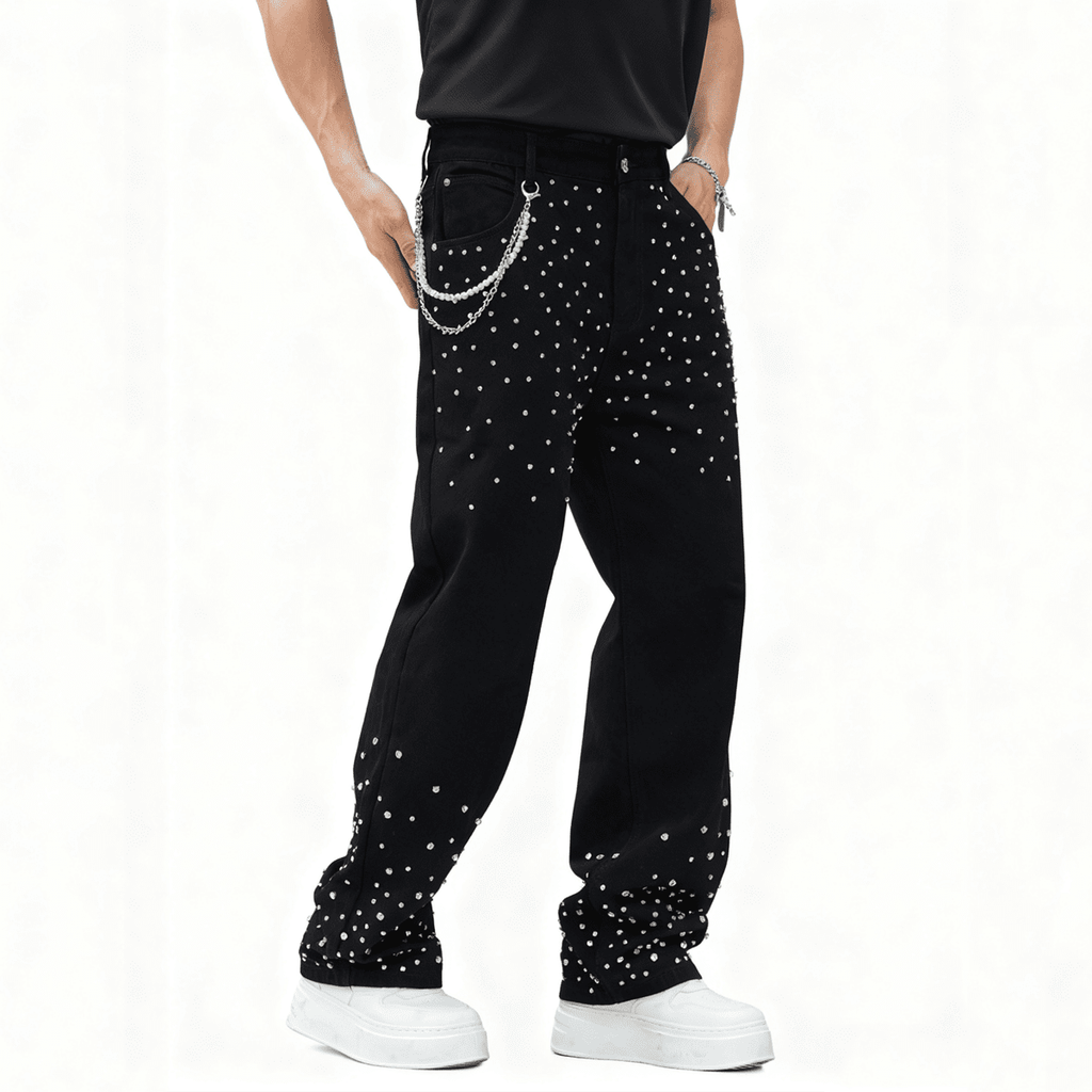 Half Rhinestone Denim
